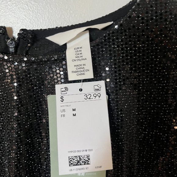 H&M Sequined Bodycon Dress - Size M - Picture 6 of 12